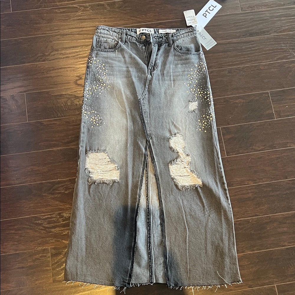 TCL Gray Denim Jean Skirt